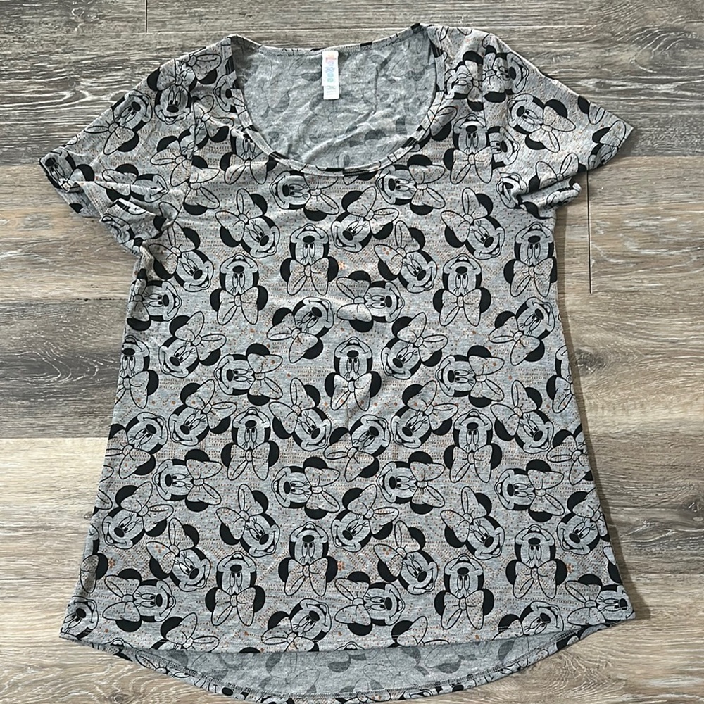 LuLaRoe Disney Black and Gray Character Irma Tee
